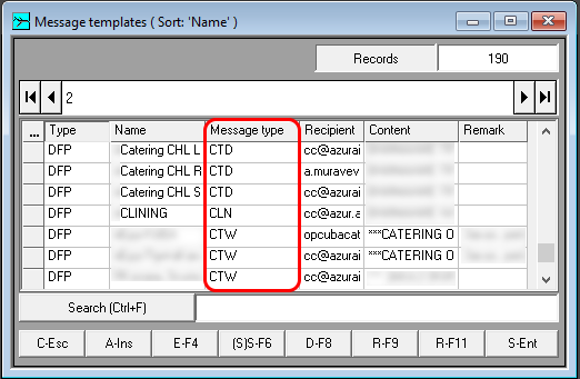 Message types Message types